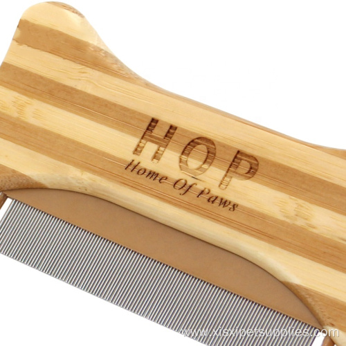 Bone Shape Bamboo Wood Pet Flea Comb